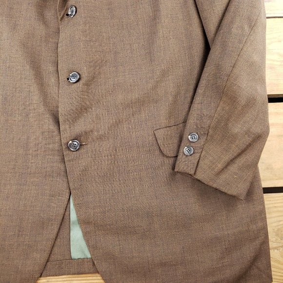 Vintage Worsted Tex Snellingburg Brown Sports Coat Mens Slim Medium 40s 50s 60s - Picture 4 of 9